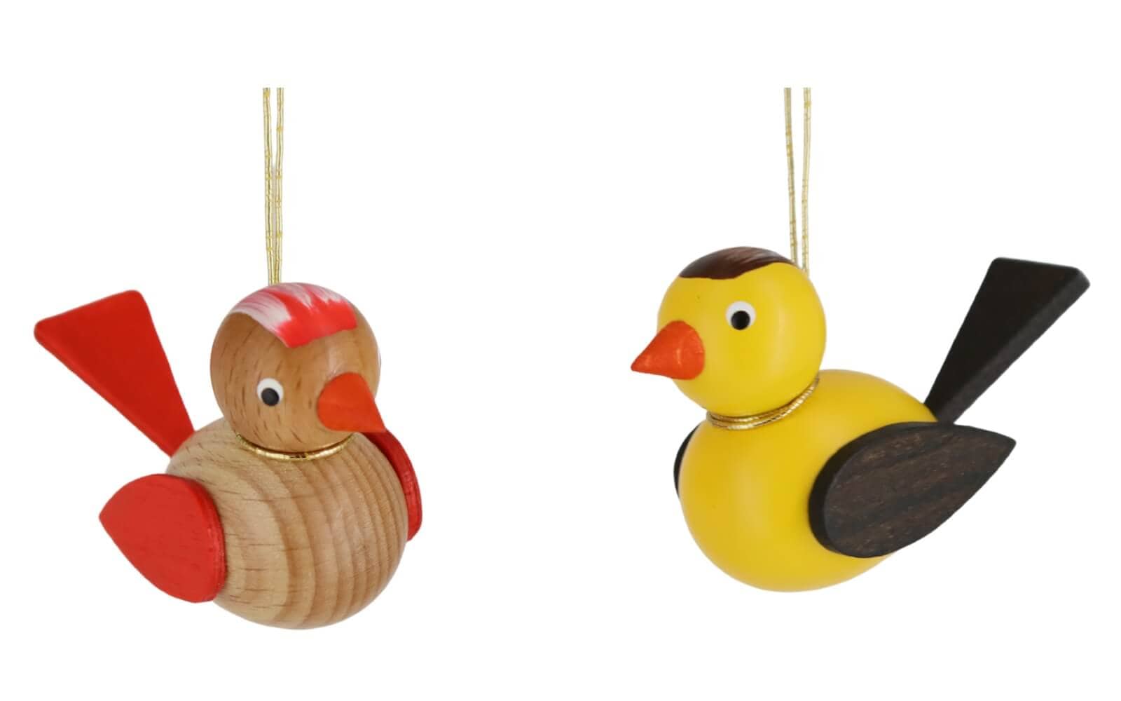German Spring Figurin birds, 2 pieces colored_1