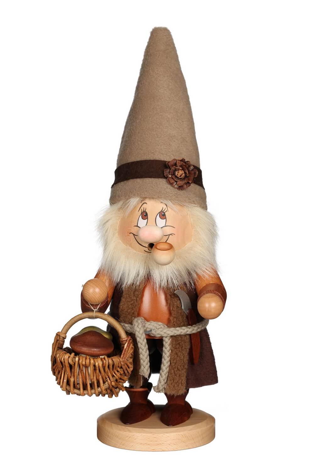 Räuchermännchen Wichtel Pilzsammler, 37 cm, natur von Christian Ulbricht