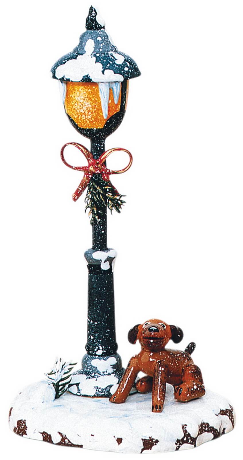 Winter child Bello under the lantern, 12 cm, colored by Hubrig Volkskunst