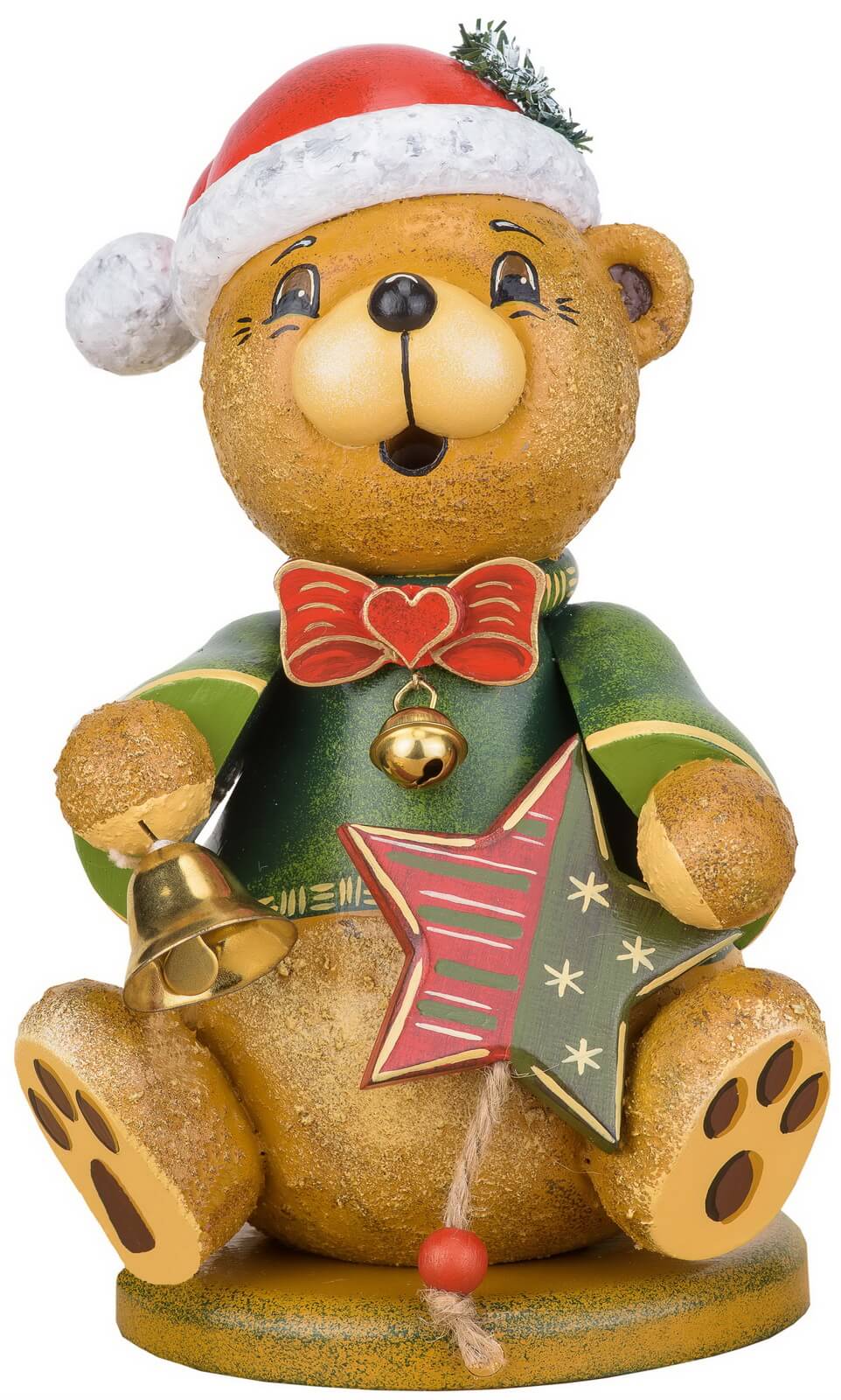 Smoking man Teddy - Christmas Claus, 20 cm by Hubrig Volkskunst