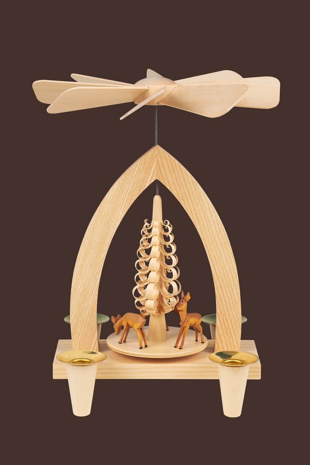 Weihnachtspyramide mit Rehe (3 Stück), 26 cm, Heinz Lorenz Olbernhau/ Erzgebirge_Bild2