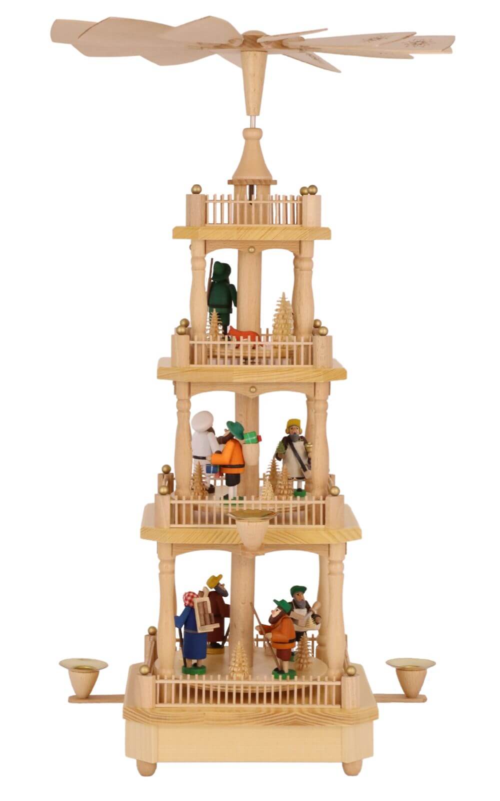 Weihnachtspyramide mit Erzgebirgsmotiven, 54 cm, 3 - stöckig von Richard Glässer