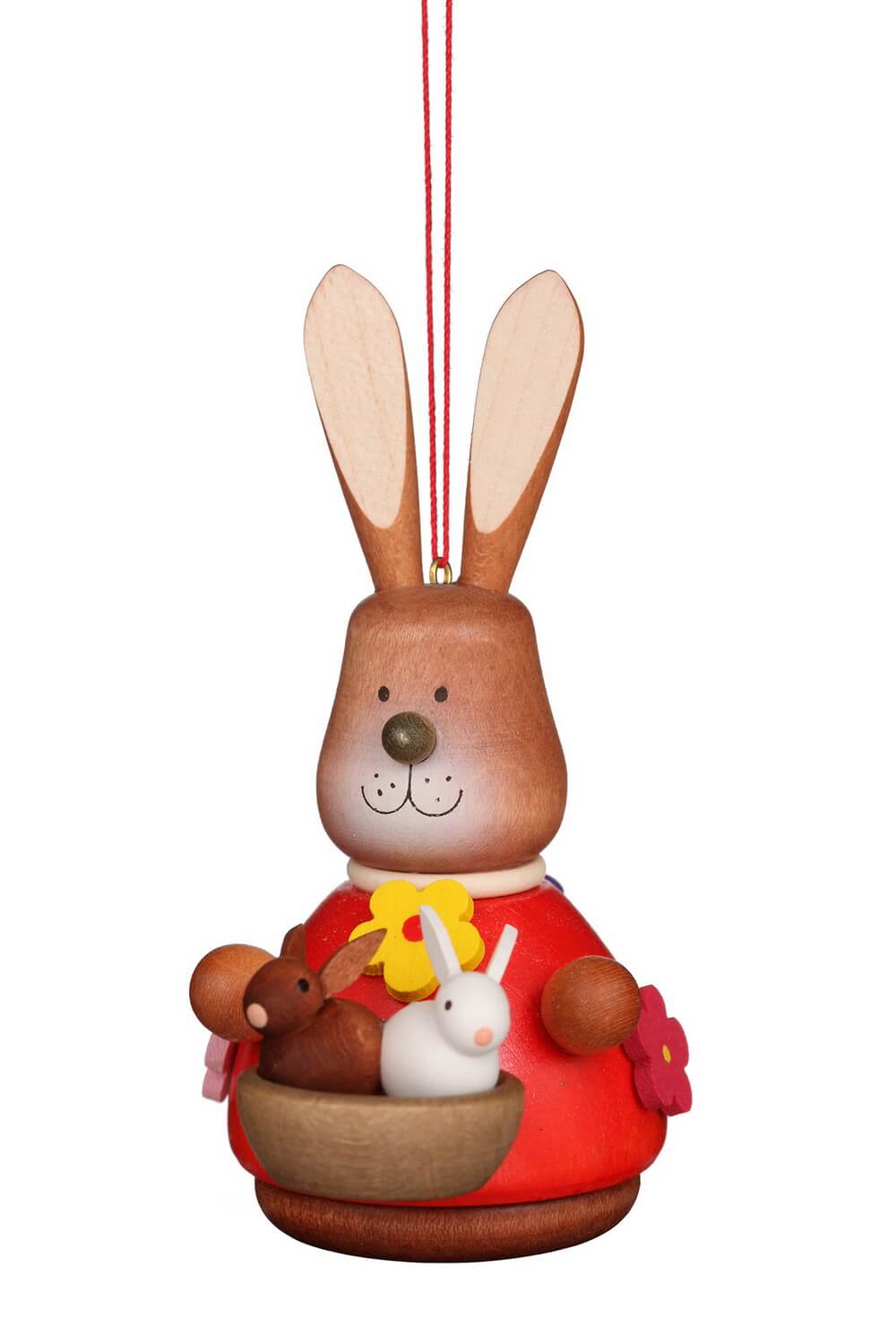 Easter bunny - Wobbly bunny with babies, colored, 10 cm by Christian Ulbricht