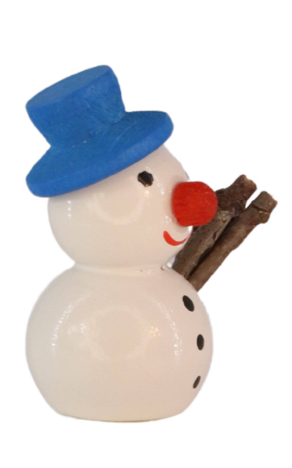 Miniature snowman with blue hat, 3 cm by SEIFFEN.COM_3