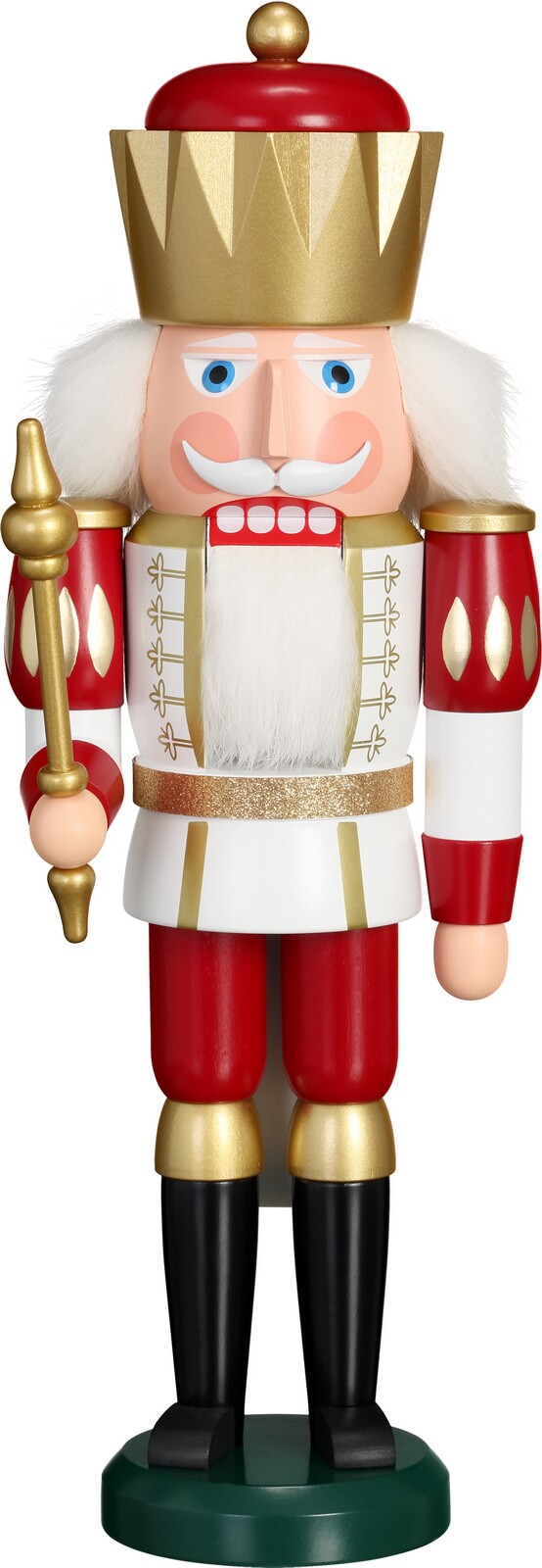 Nussknacker König, 40 cm, weiß-rot von Seiffener Volkskunst eG