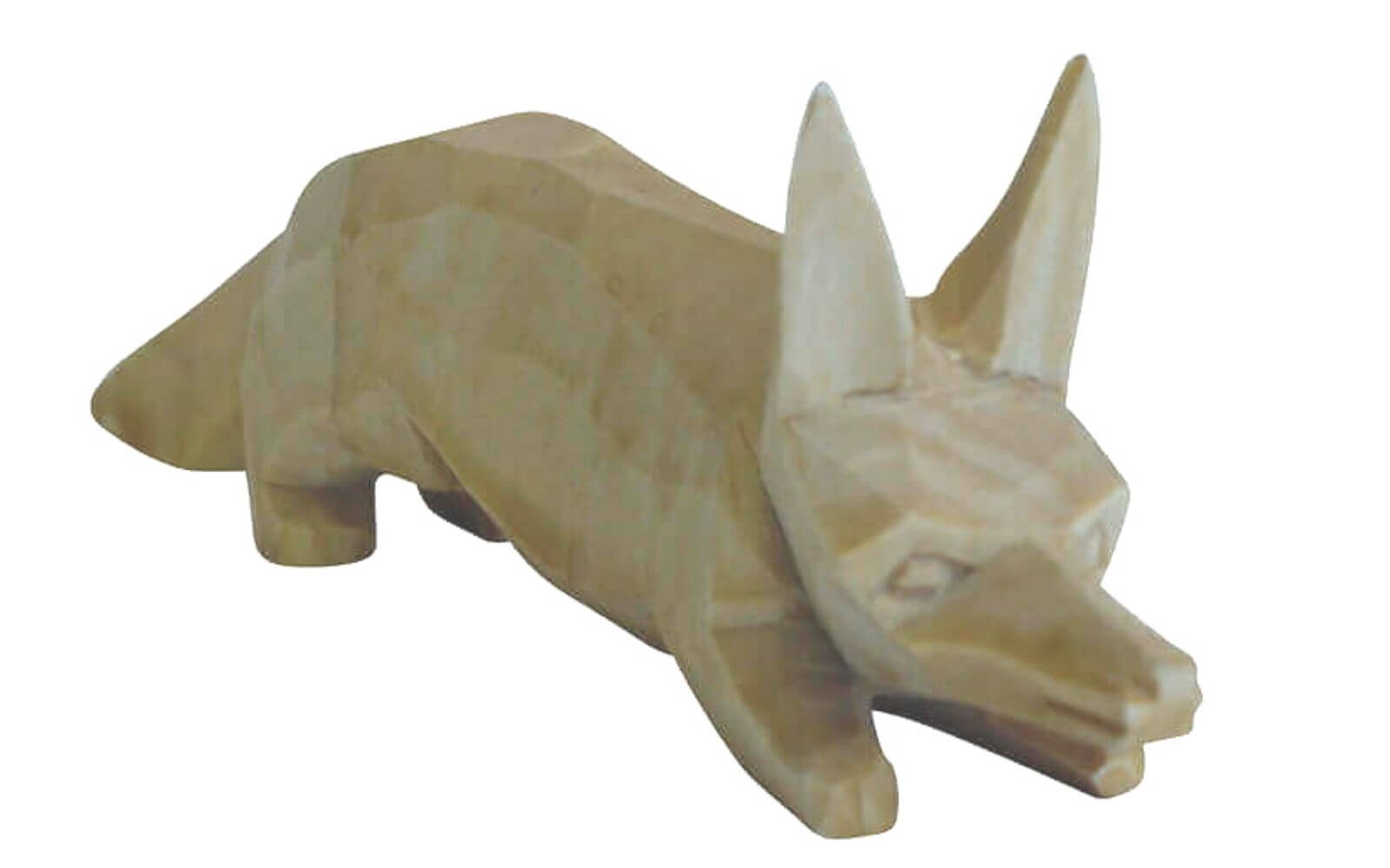 Fox,12 cm, carved, natur from SEIFFEN.COM