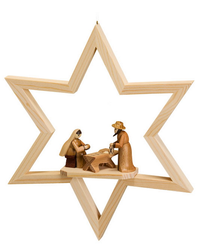 Fensterschmuck Stern mit Christi Geburt von Robbi Weber