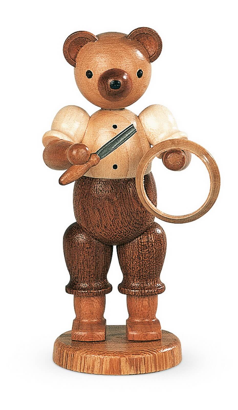 Miniature teddy - wood turner, nature, 10 cm by Müller Kleinkunst