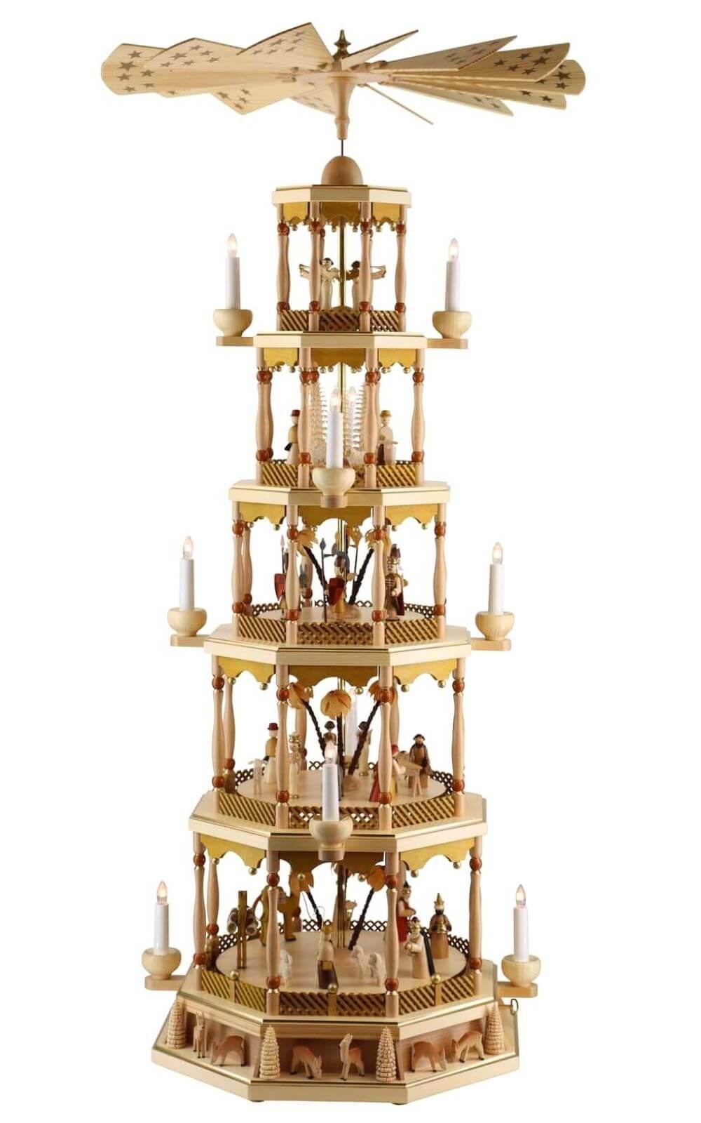 Weihnachtspyramide Heilige Geschichte, 5 - stöckig, elektrisch von Richard Glässer