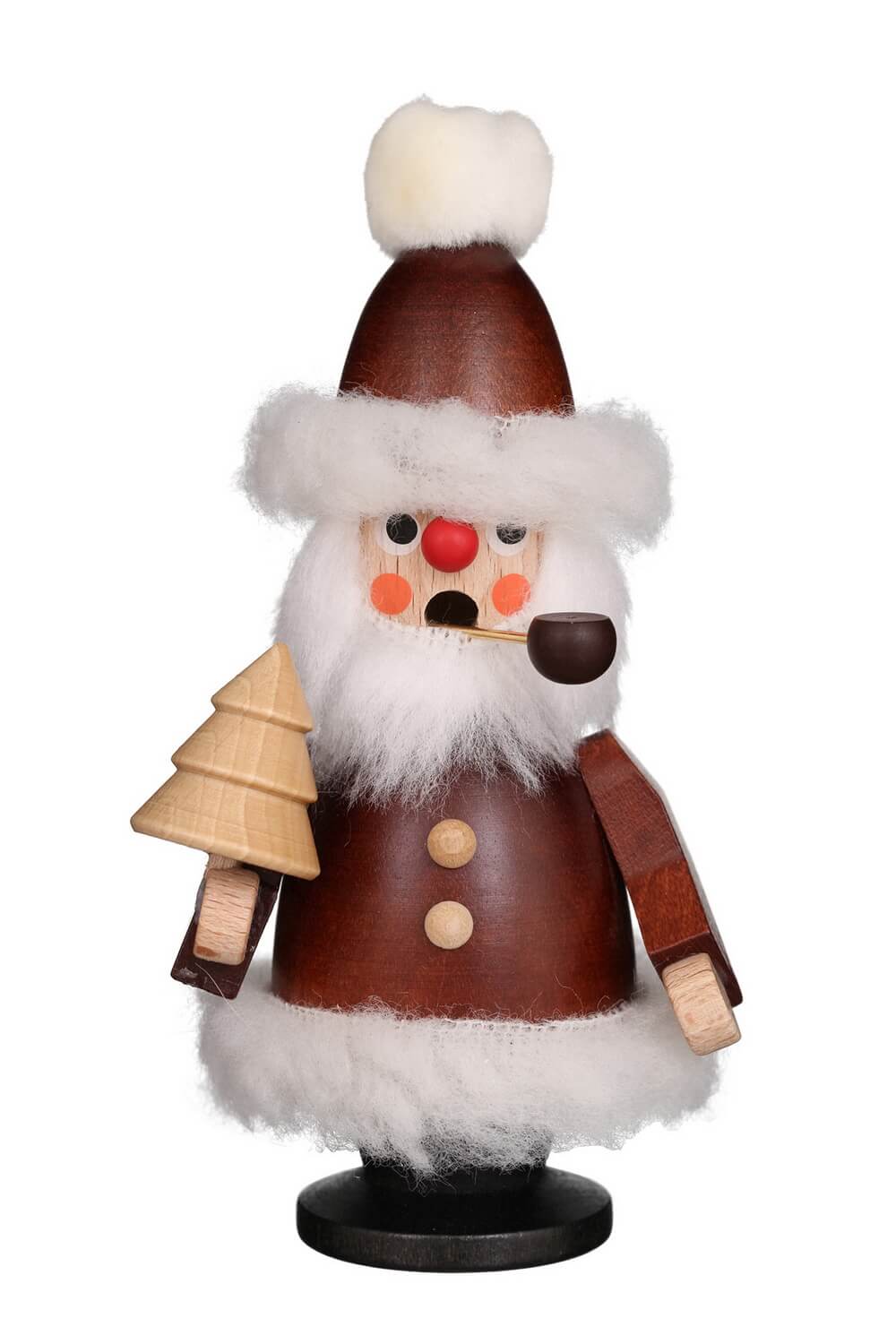 Smoking man Santa Claus, natural, 12 cm by Christian Ulbricht