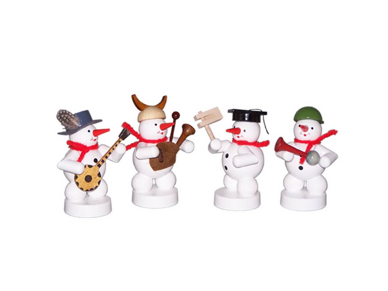 Snowman band with banjo, bagpipes, rattle, horn by Ralf Zenker