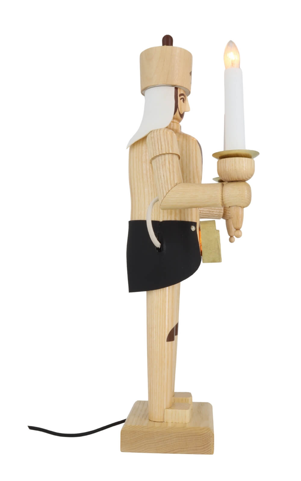 Engel und Bergmann mit Bauchlampe, 38 cm, elektrisch beleuchtet, natur von SEIFFEN.COM_3
