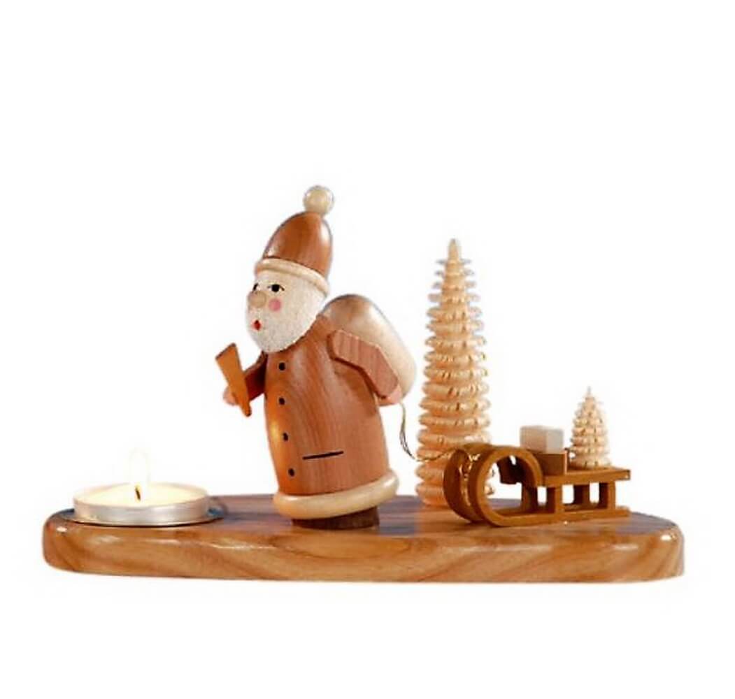 Weihnachtskerzenhalter  Weihnachtsmann, natur von Knuth Neuber