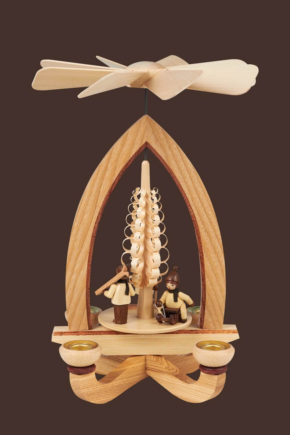 Weihnachtspyramide mit Winterkinder, 28 cm, Heinz Lorenz Olbernhau/ Erzgebirge_ Bild2