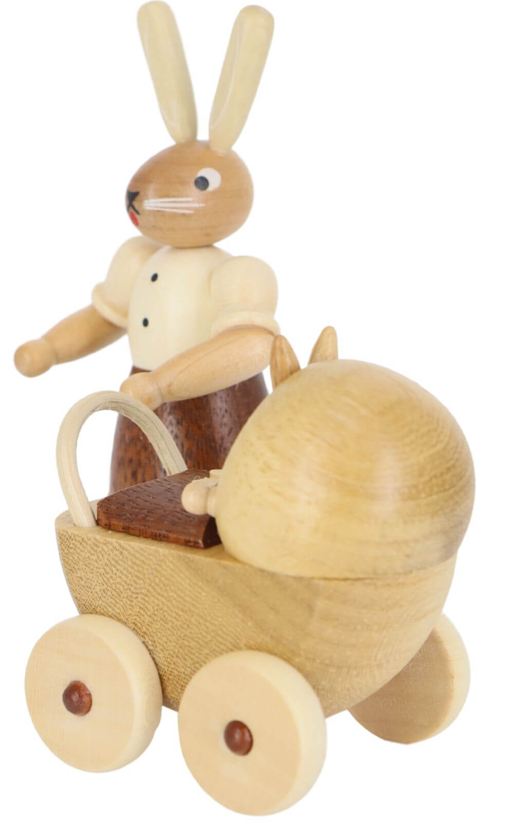 Osterhasenmutter mit Kinderwagen natur von Müller Kleinkunst_3