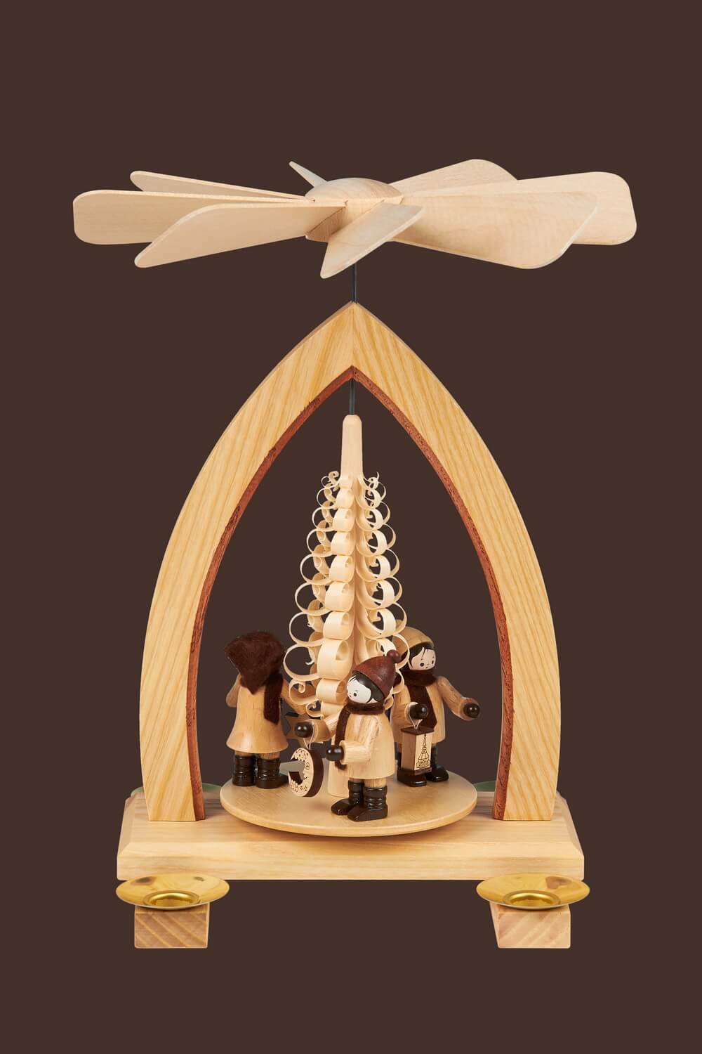 Weihnachtspyramide mit Lampionkinder, natur, 26 cm, Heinz Lorenz Olbernhau/ Erzgebirge_Bild2
