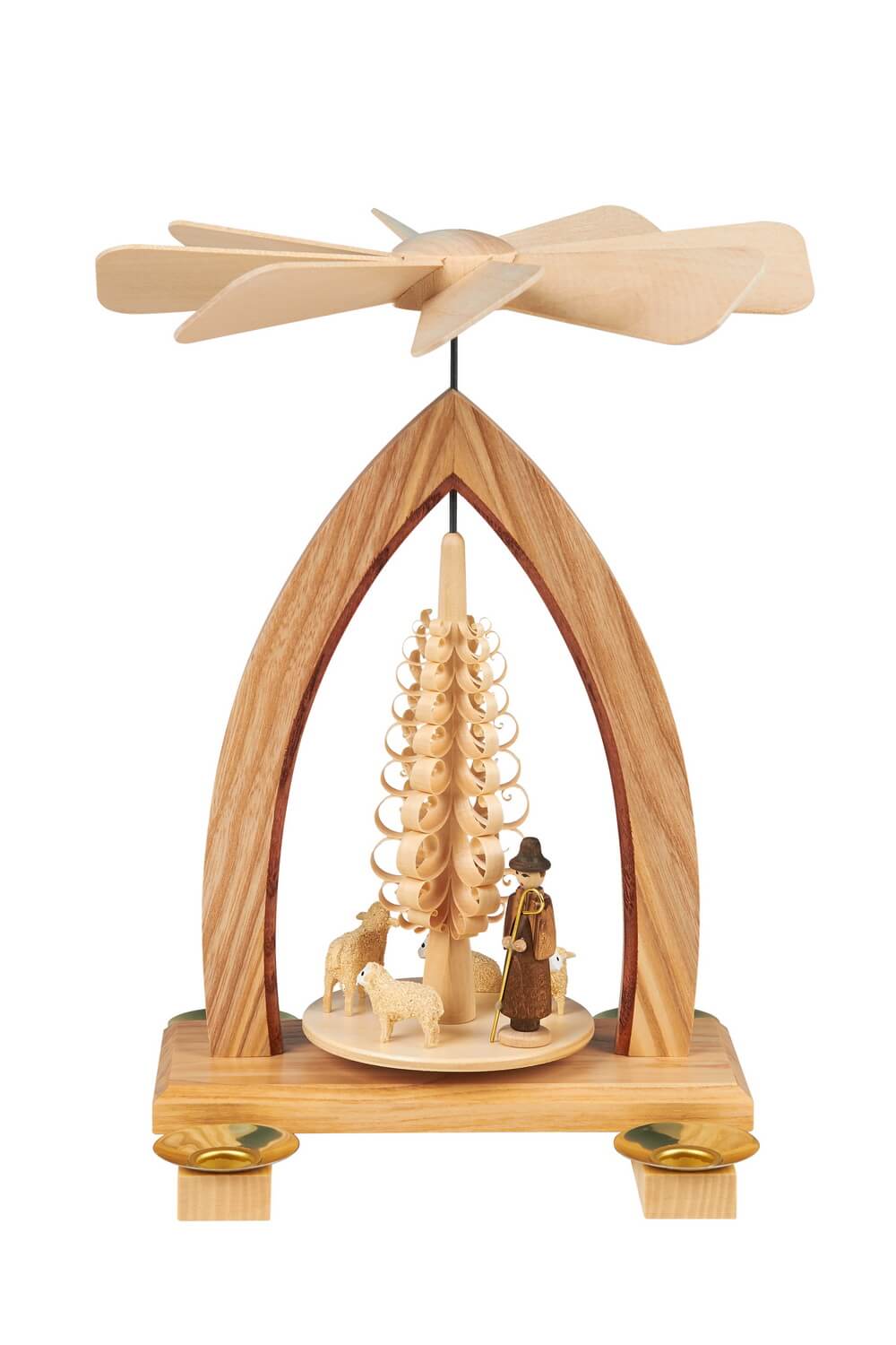 Weihnachtspyramide mit Schäfer und Schafen, 26 cm von Heinz Lorenz_1