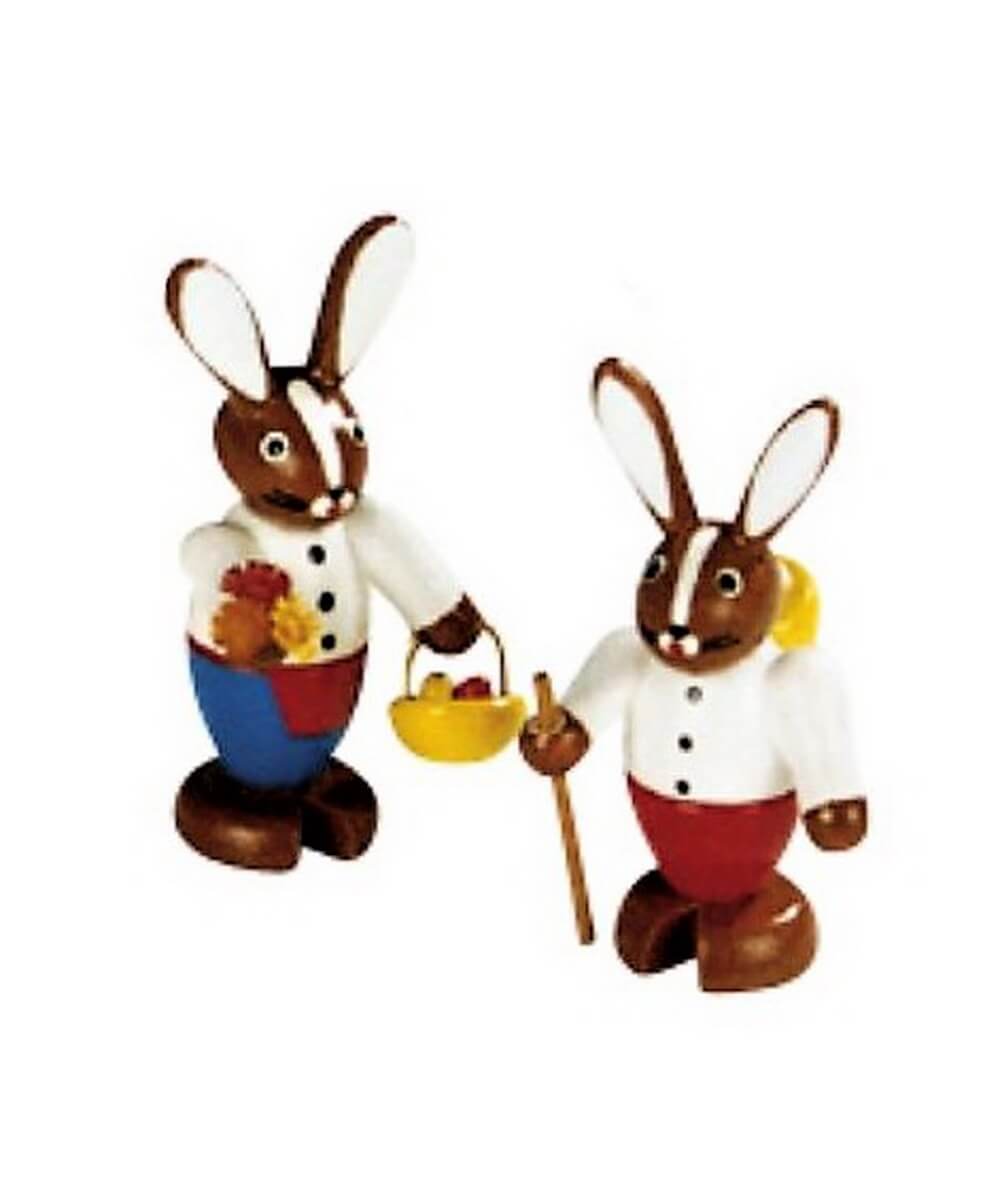 Easter bunny - pair of rabbits, colored, 6 cm by Knuth Neuber