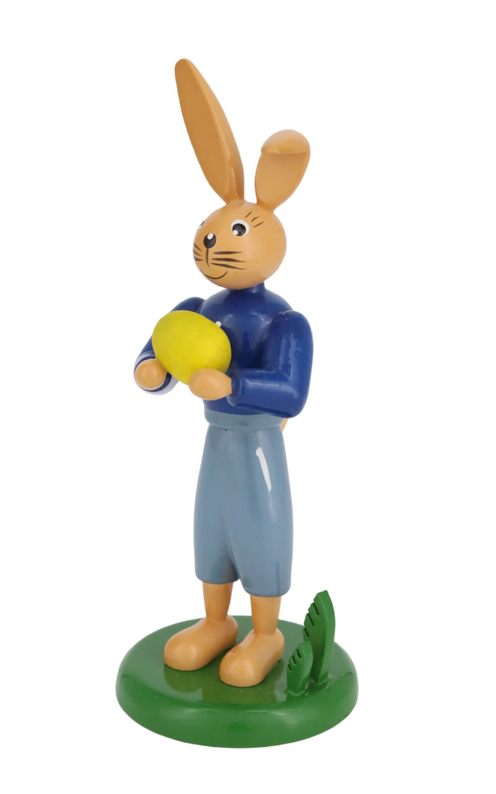 Osterhase mit langer Hose und Ei, 12 cm von Holzkunst Gahlenz_1