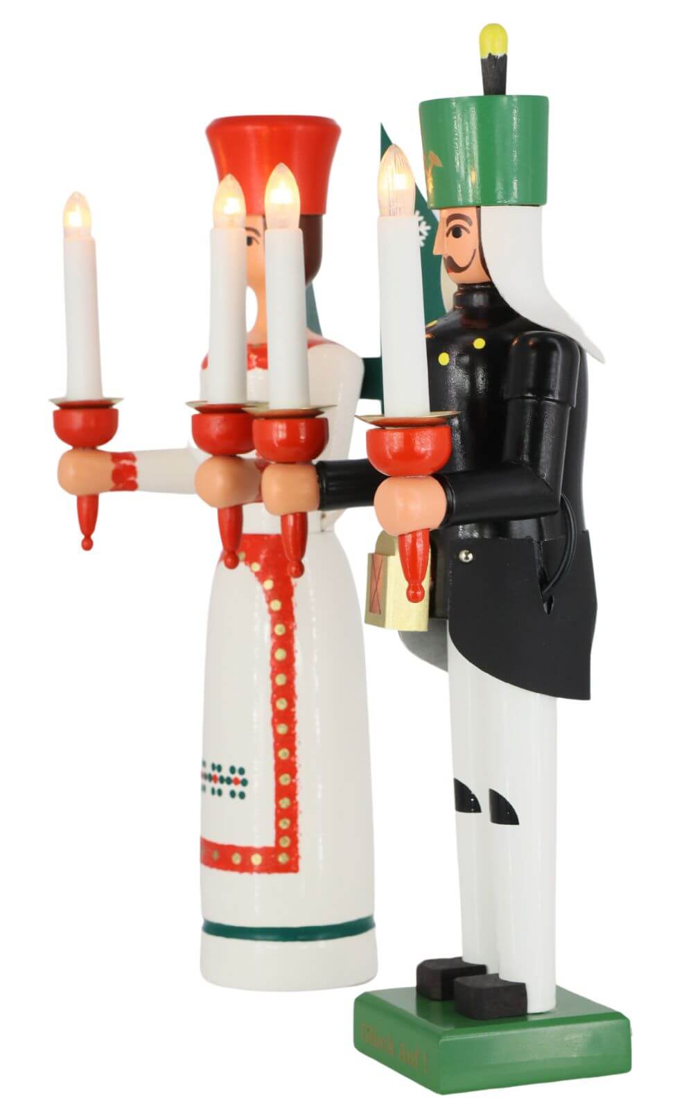 Engel und Bergmann, 38 cm mit Bauchlampe, farbig, elektrisch beleuchtet von SEIFFEN.COM_3