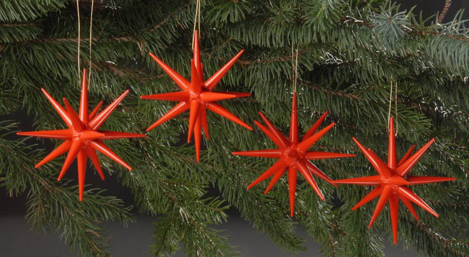 Christbaumschmuck Weihnachtssterne rot, 4-teilig von Albin Preißler_Bild2