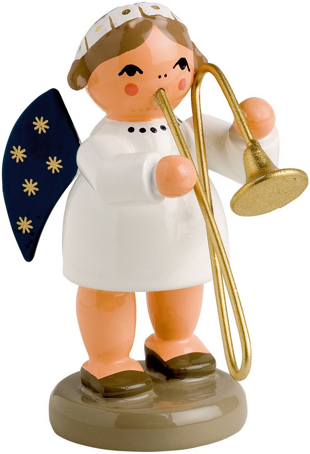 Miniature Christmas angel with trombone, 5 cm by KWO