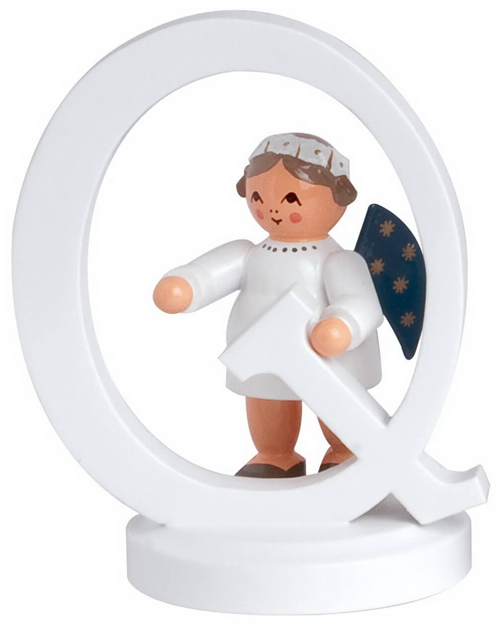 Christmas angel with the letter Q, 7 cm from KWO