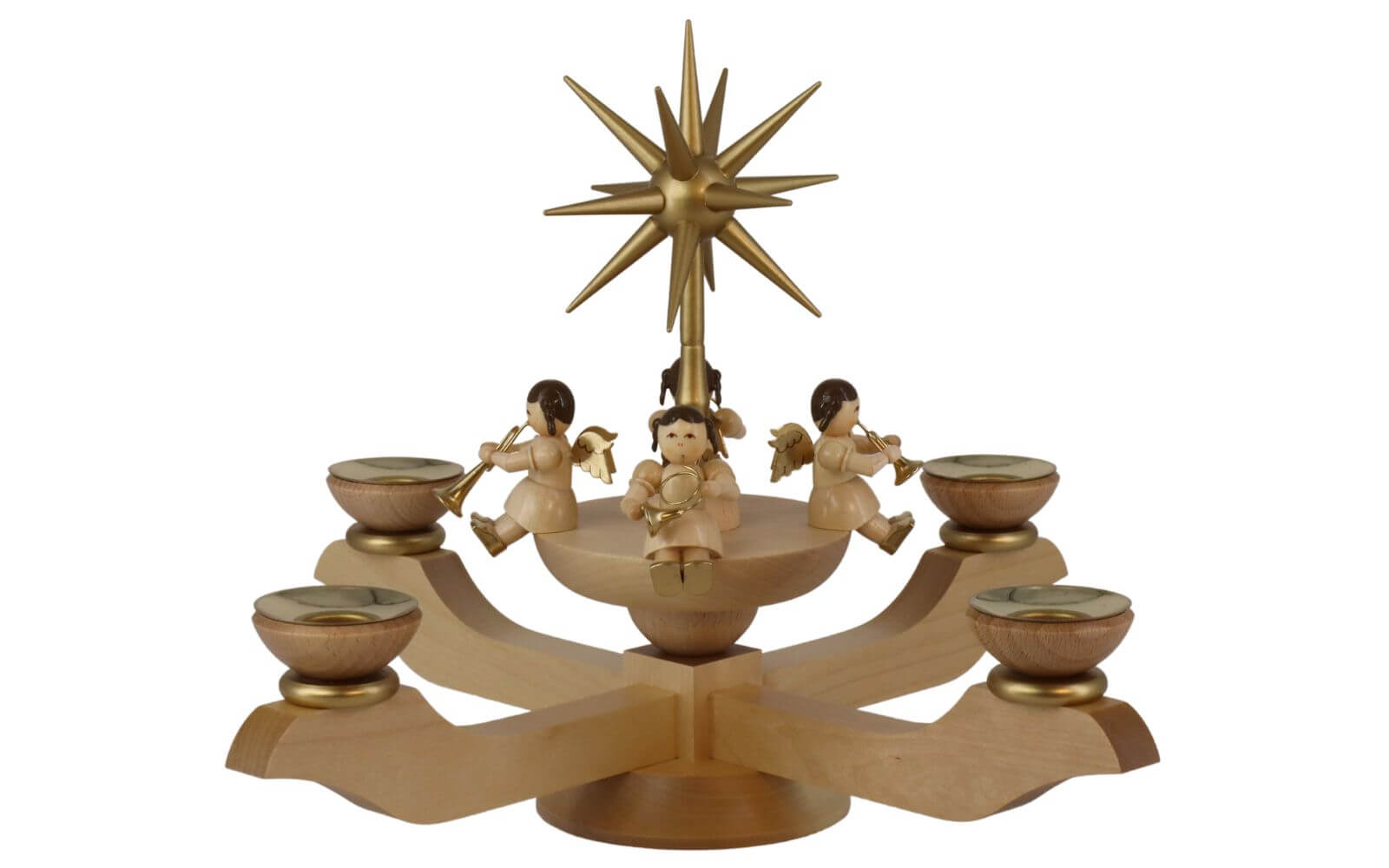 Advent candlestick with Christmas angel, natural, 26 cm by Richard Glässer_1