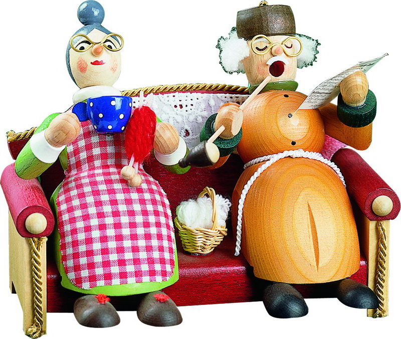 Smokers Grandma and Grandpa on the sofa by Richard Glässer