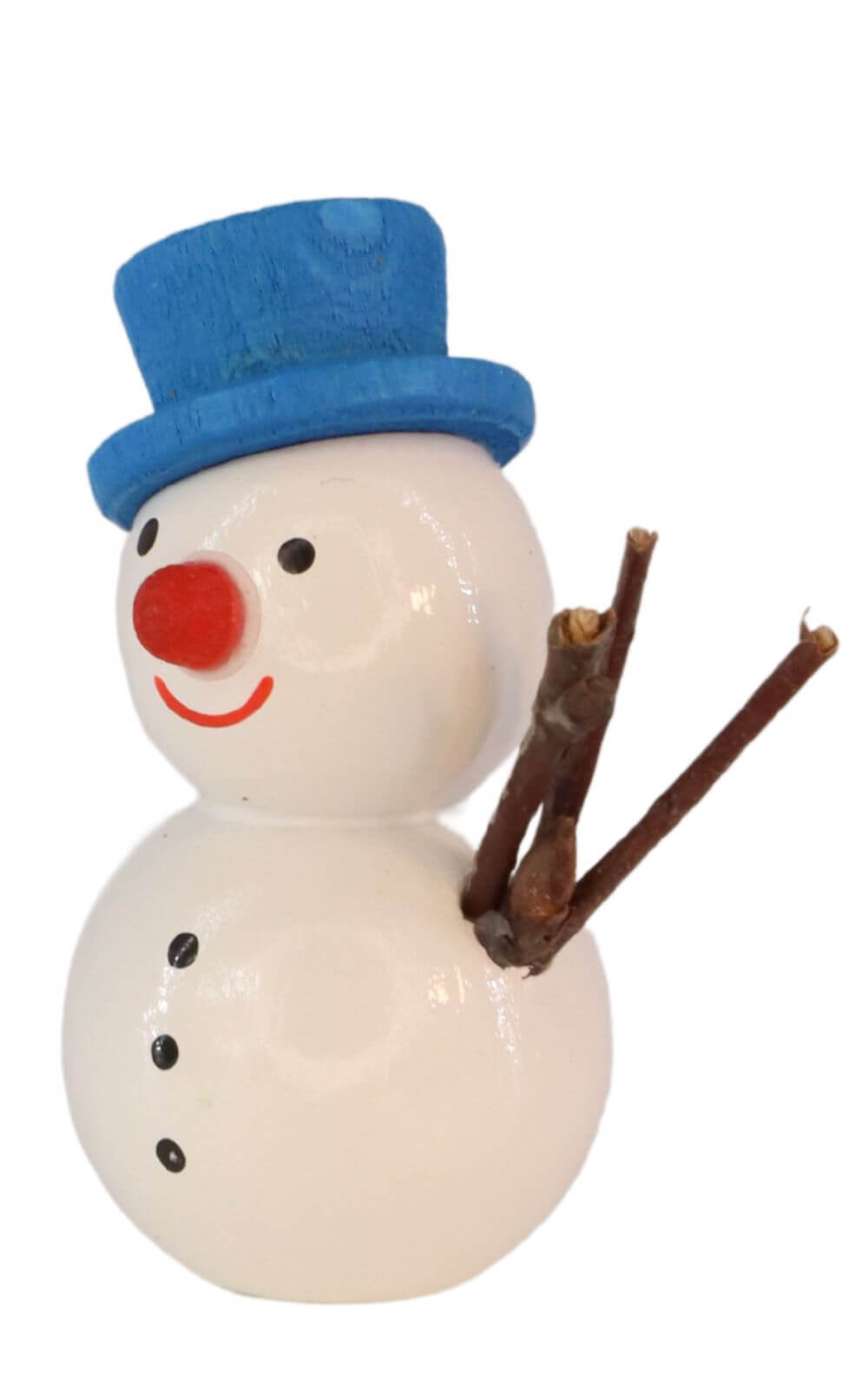 Miniature snowman with blue hat, 4 cm by SEIFFEN.COM_3