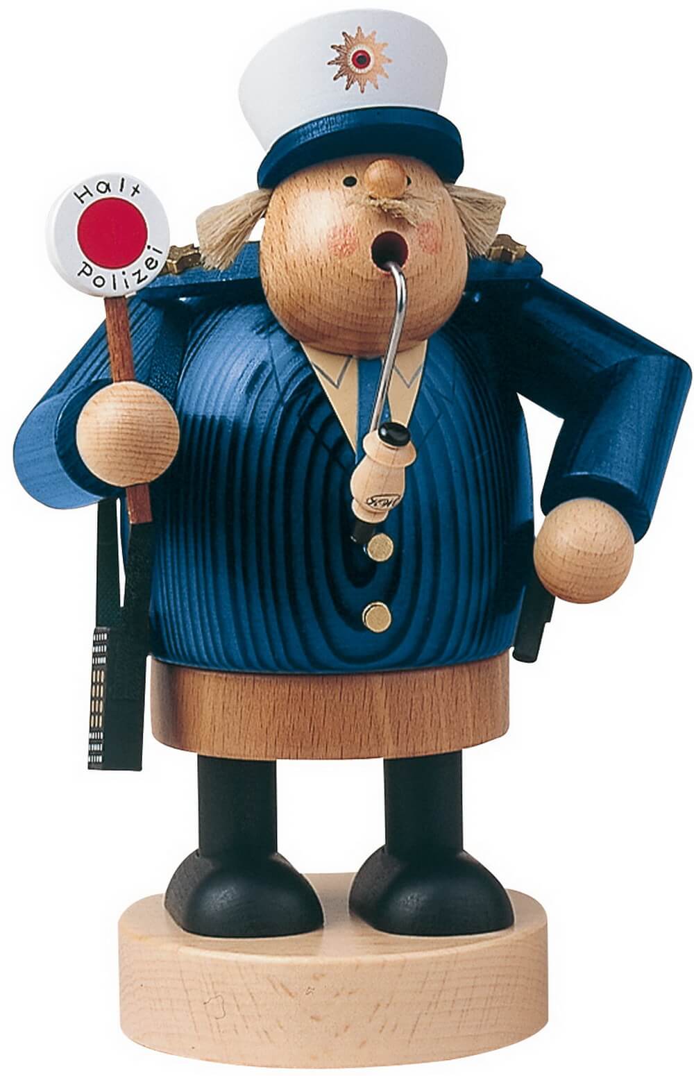 Smoking man policeman, 20 cm, colored by KWO