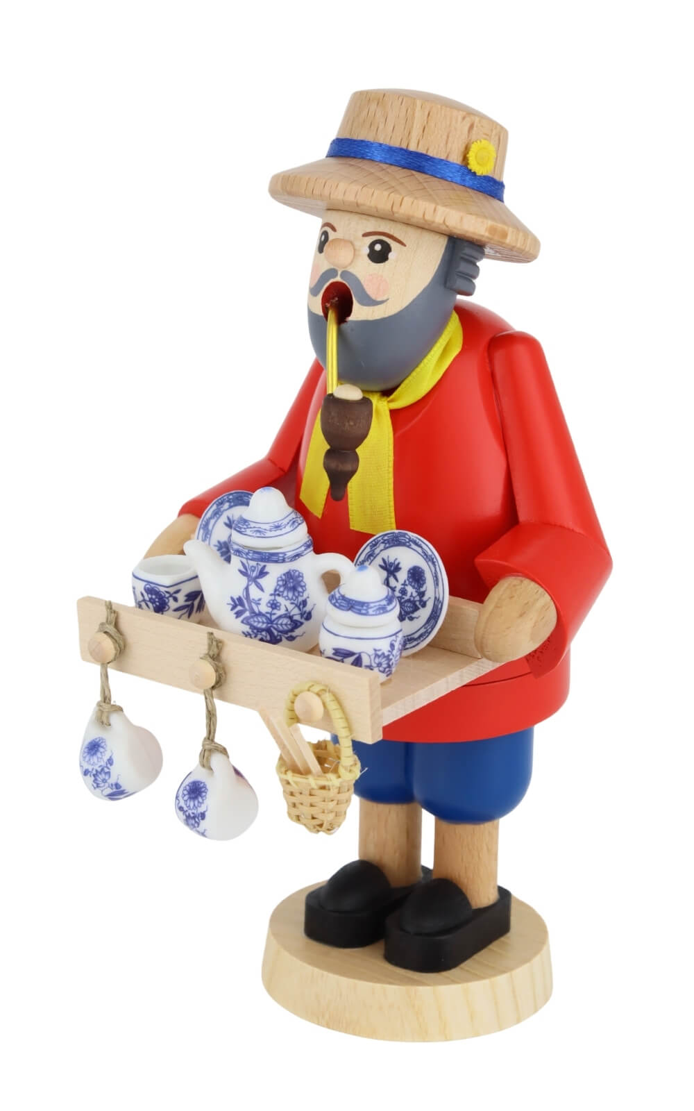 Smoking Man Porcelain Dealer, 18 cm / 7 inch, colored by Richard Glässer_2
