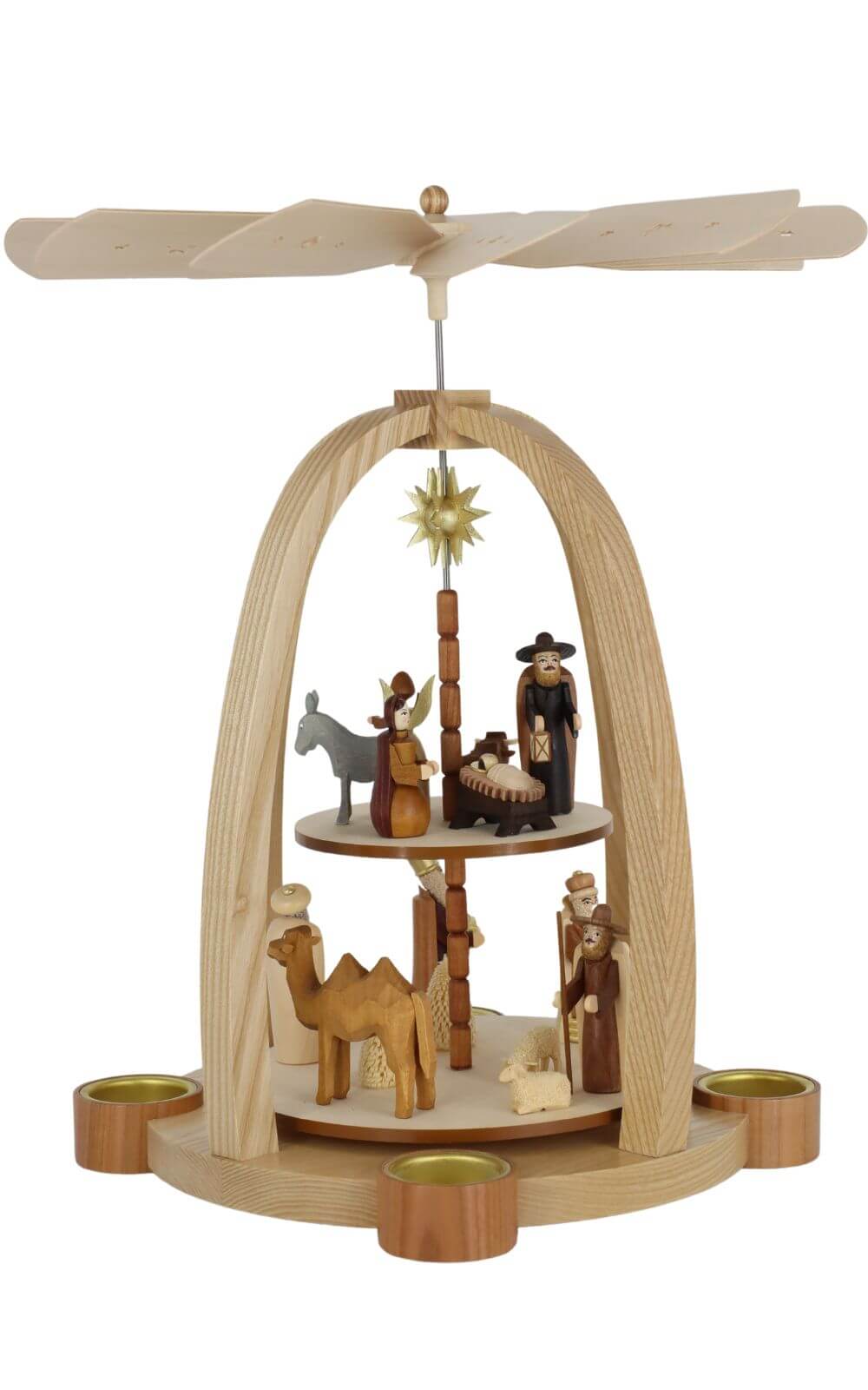 Tealight Christmas pyramid with crib, 2 - tiered by Knuth Neuber_1