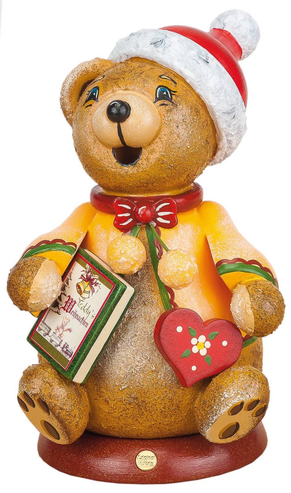 Smoking man teddy bear with fairy tale book by Hubrig Volkskunst