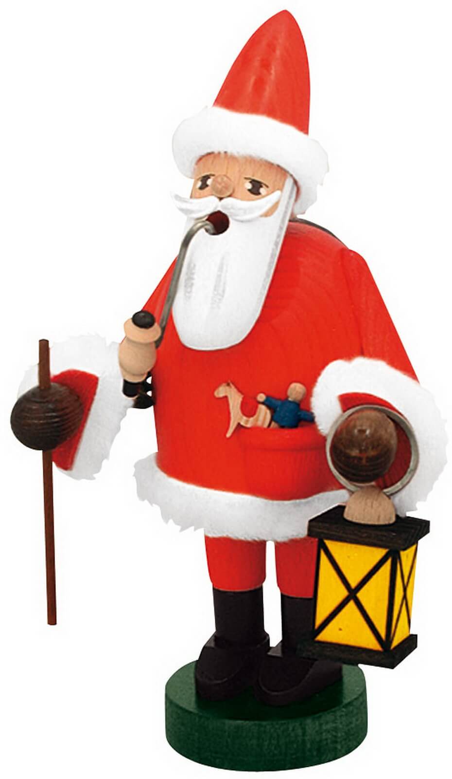 Smoking man Santa Claus, 18 cm, colored by KWO