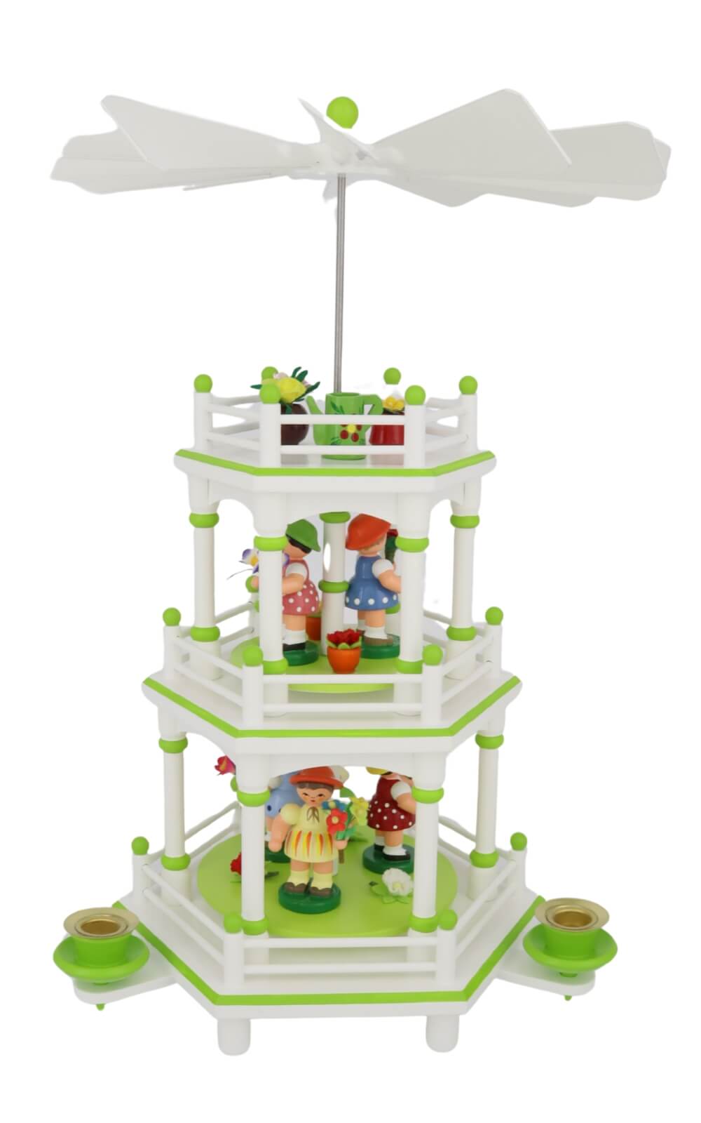 Spring pyramid with 5 flower girls on 3 levels by Figurenland Uhlig GmbH
