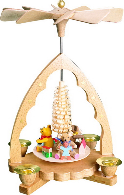 Weihnachtspyramide mit Bärenkinder, 19 cm von Richard Glässer-Bild1