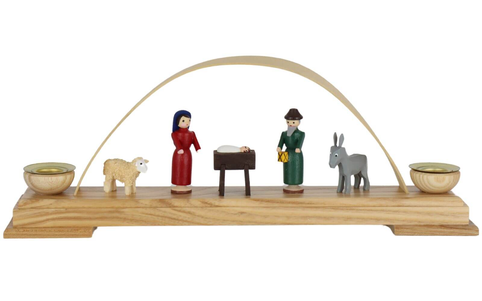 Candle holder mini candle arch with nativity scene, 27 cm by Knuth Neuber