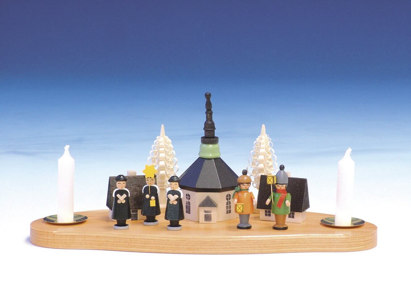 Weihnachtskerzenhalter Seiffener Kirche, Laternenkinder, Kurrende von Knuth Neuber_Bild2