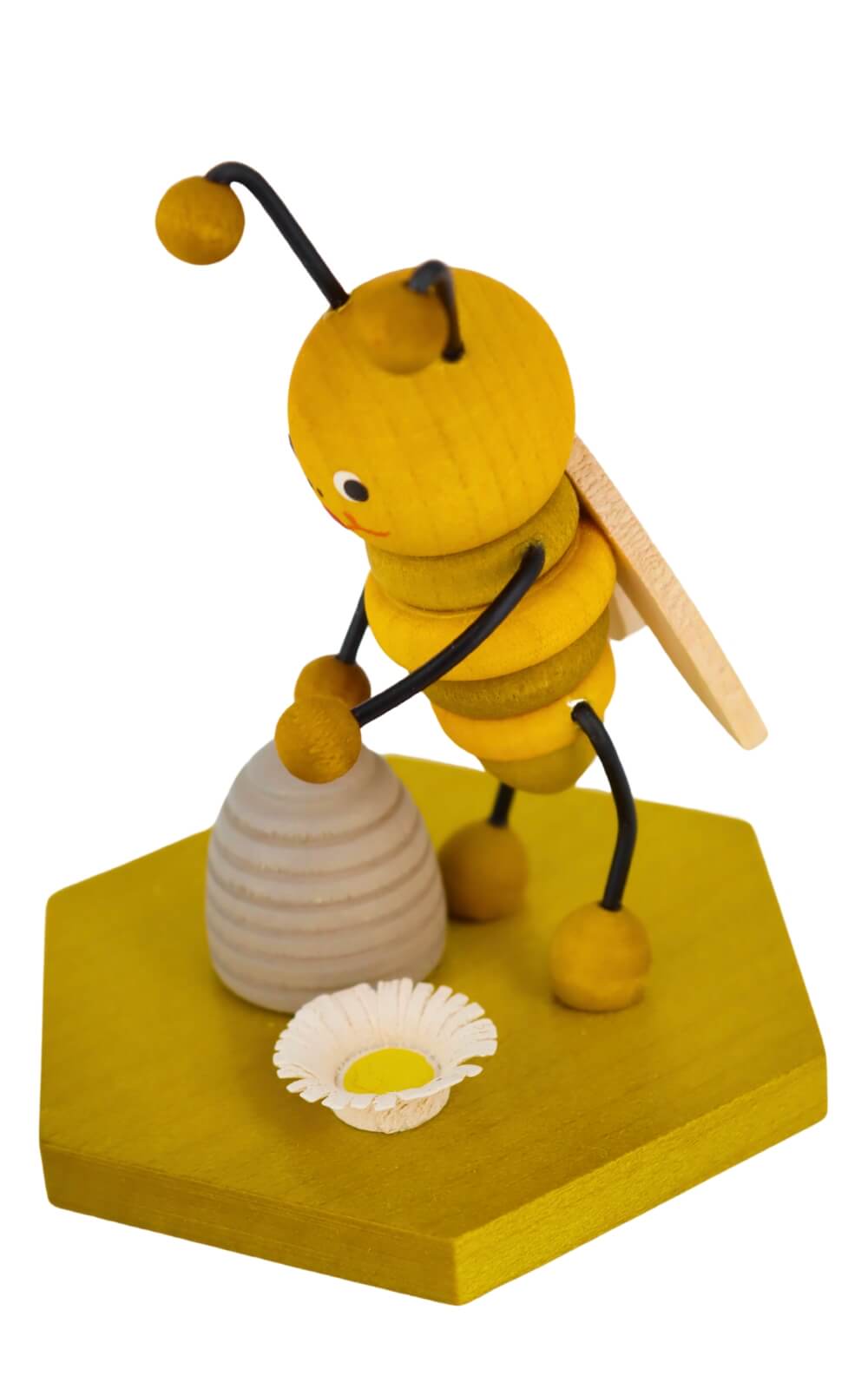 Miniatur Biene mit Bienenkorb, 8 cm, farbig von Ralf Zenker_3