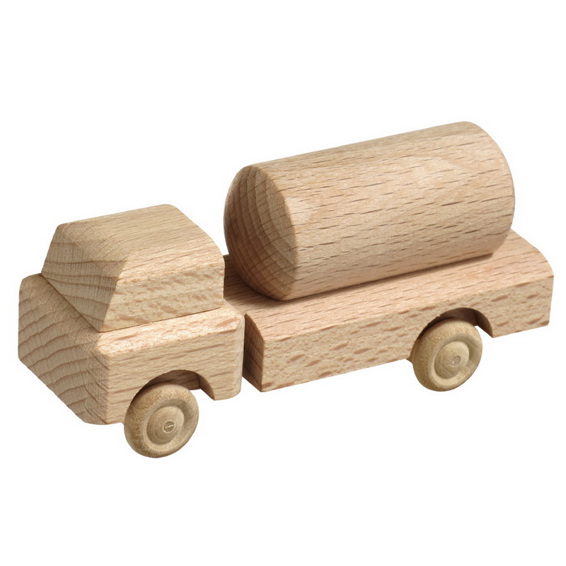 Wooden toy truck hazardous goods transporter, natural by Robbi Weber
