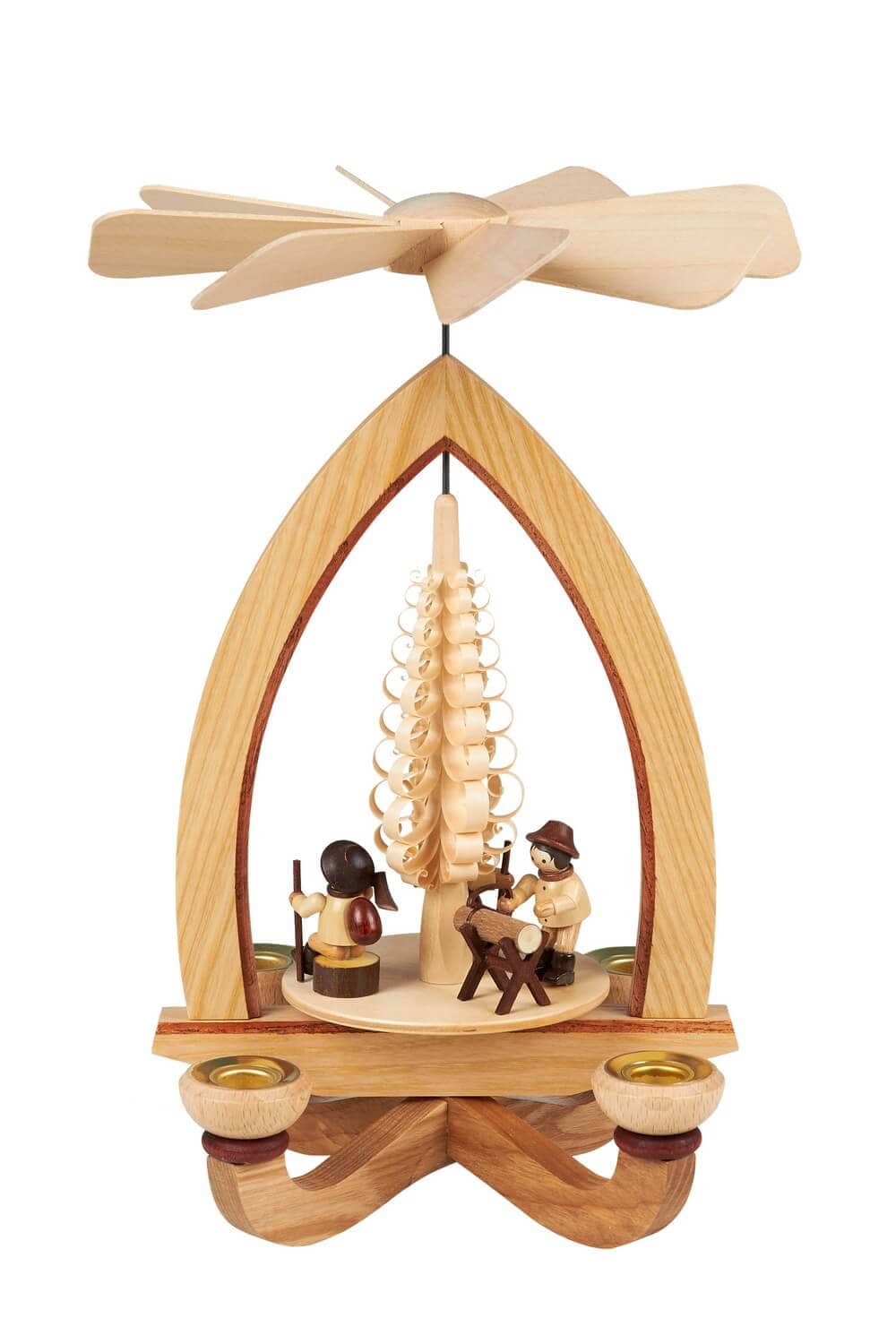 Weihnachtspyramide Holzmacher, 28 cm, natur von Heinz Lorenz