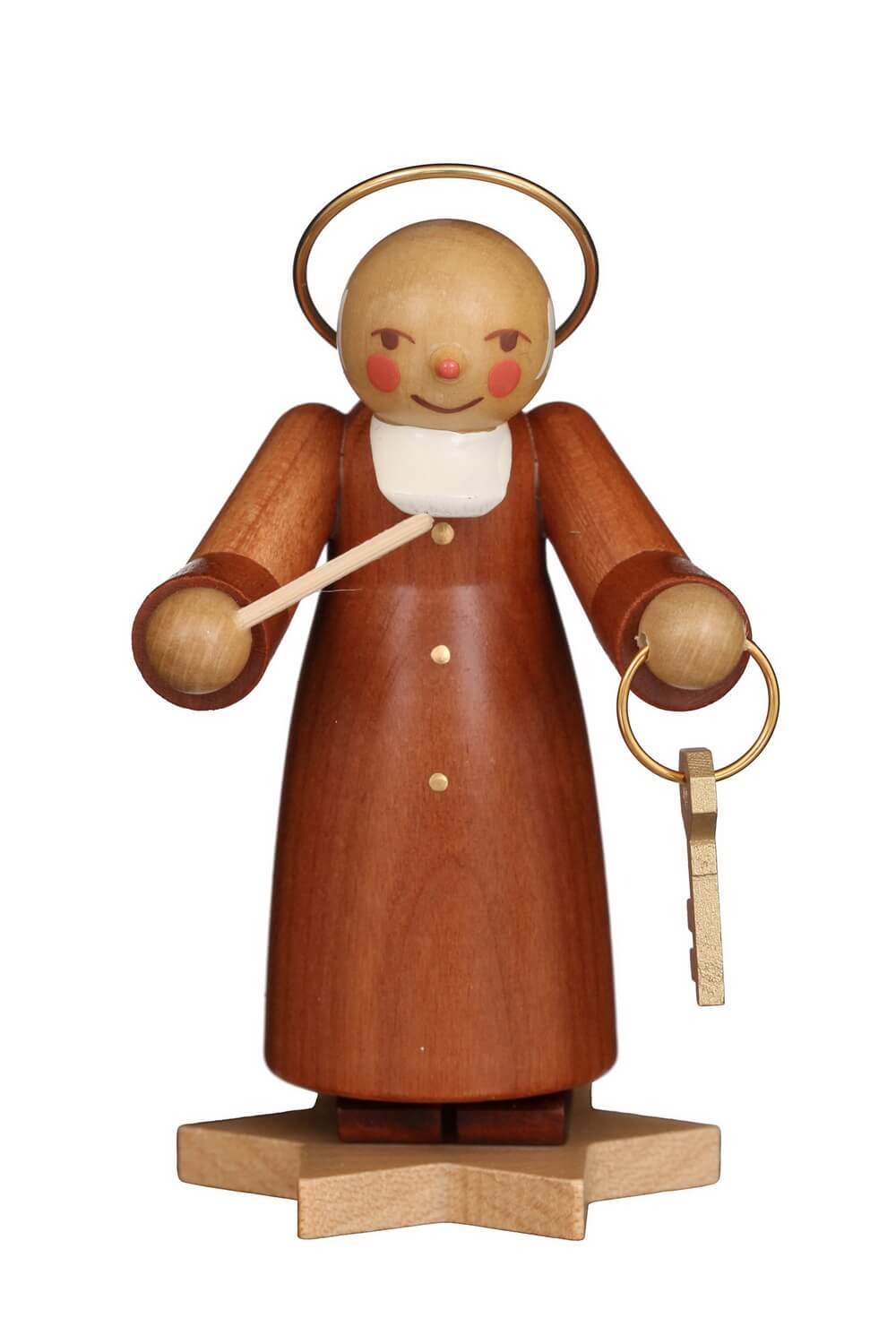 Christmas angel - Music angel Petrus, 9 cm, natural by Christian Ulbricht