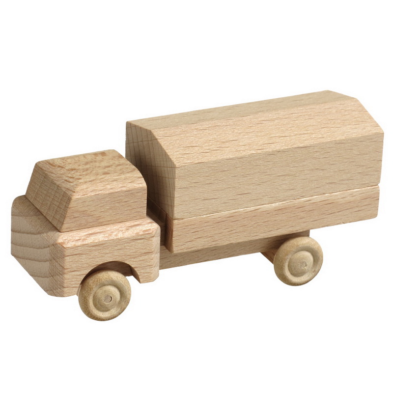 Wooden toy truck with tarpaulin, natural by Robbi Weber