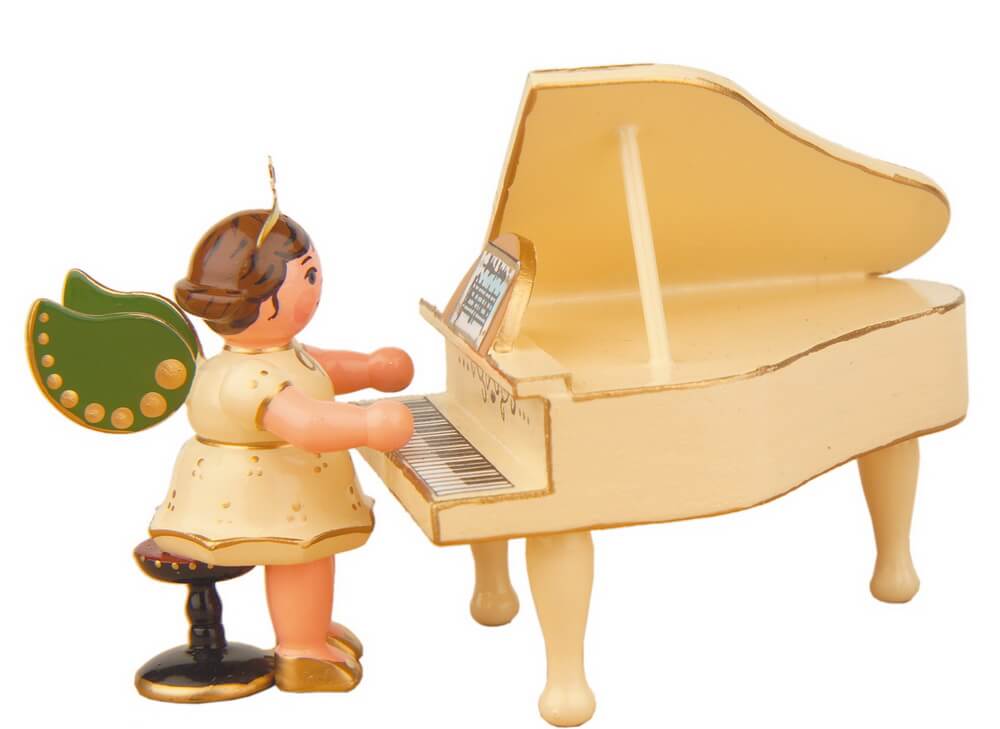 Christmas angel on a grand piano by Hubrig Volkskunst