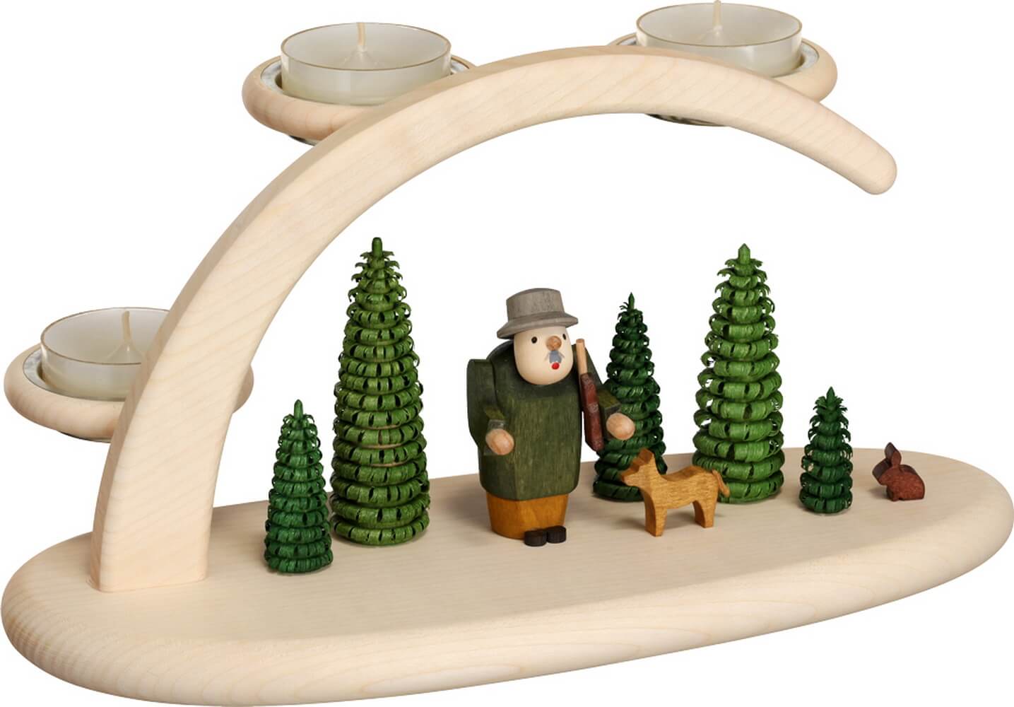 Candle holder for tea lights with forest motif by Seiffener Volkskunst eG