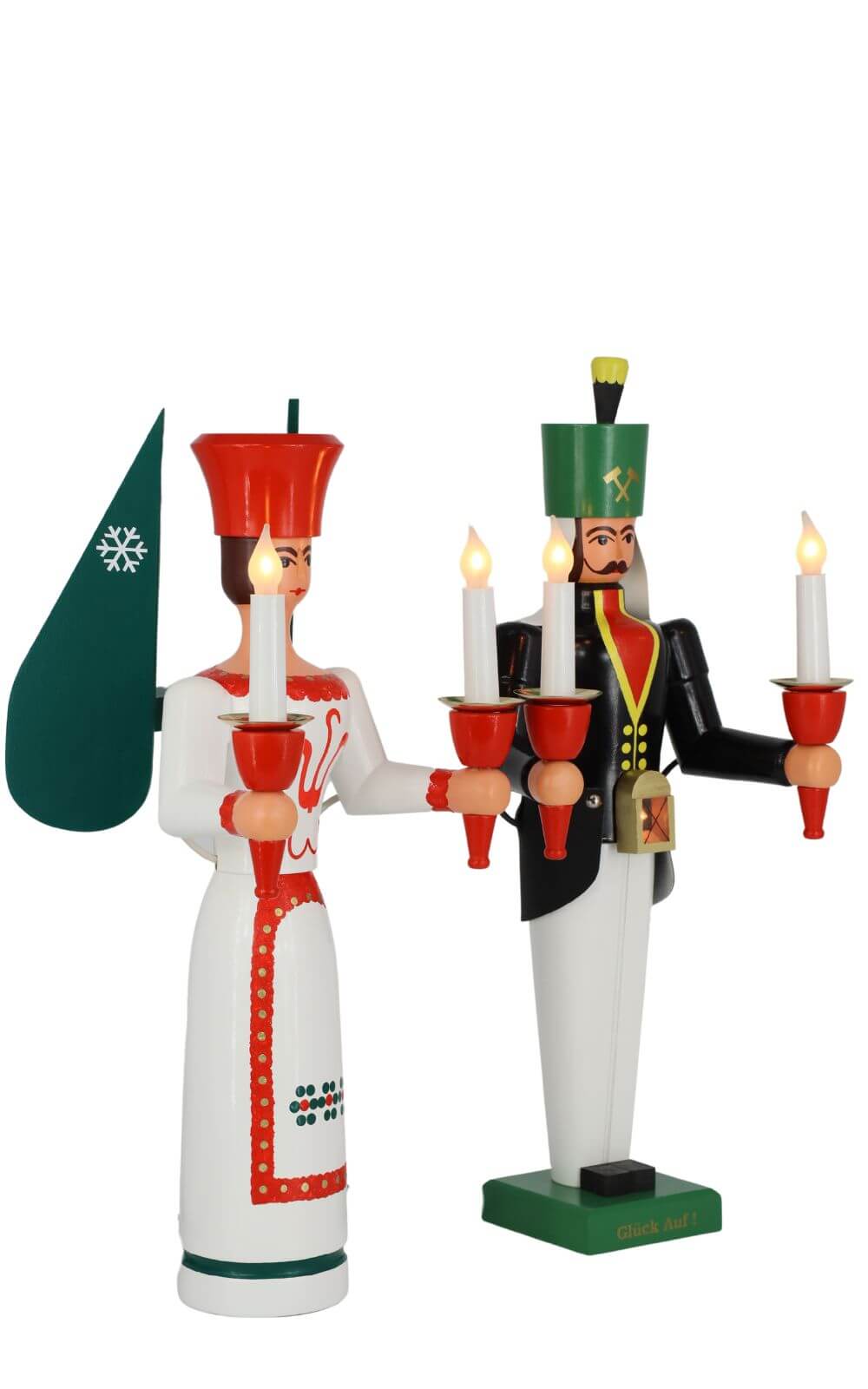 Engel und Bergmann, farbig, elektrisch beleuchtet, 50 cm von SEIFFEN.COM_3
