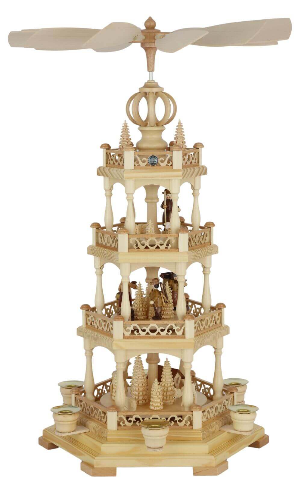German Christmas Pyramid Forest Scene, 4-Tier, 21.6 in (55 cm) by Müller Kleinkunst_1