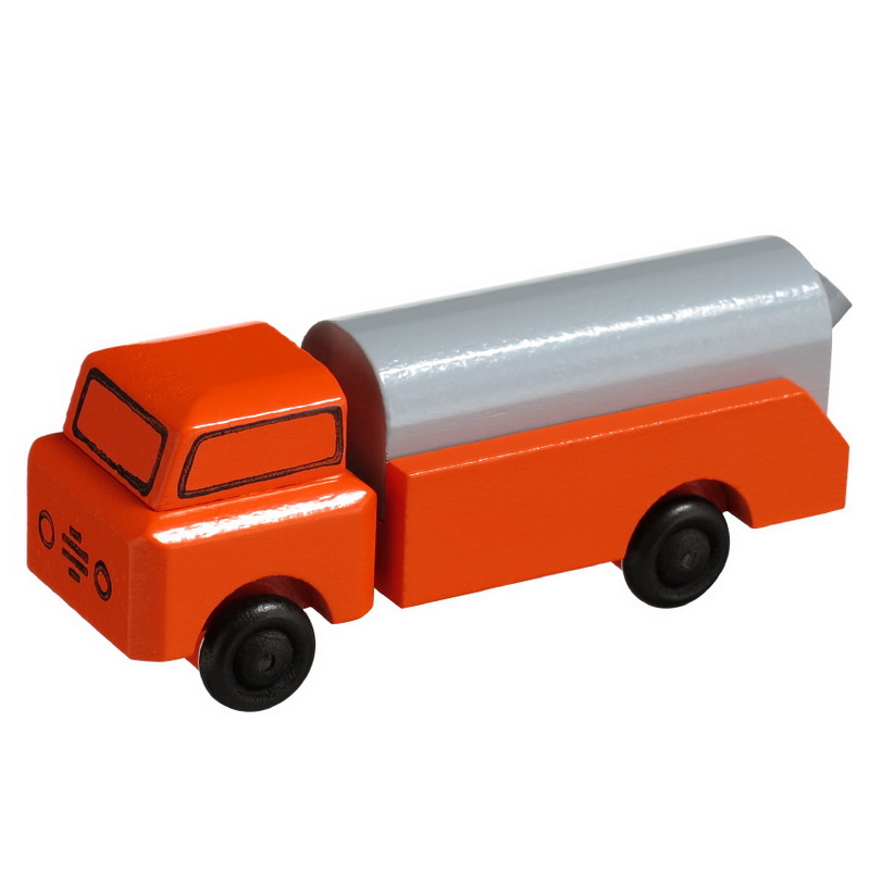 Wooden toy garbage truck, colored by Robbi Weber