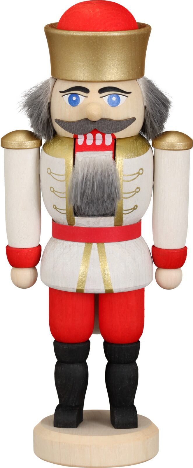 Nutcracker king, 13 cm, colored by Seiffener Volkskunst